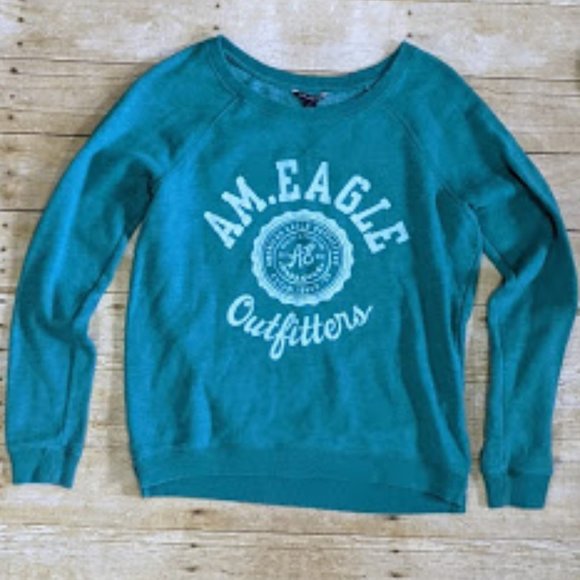 America Eagle Teal Crewneck Sweatshirt - Picture 5 of 5